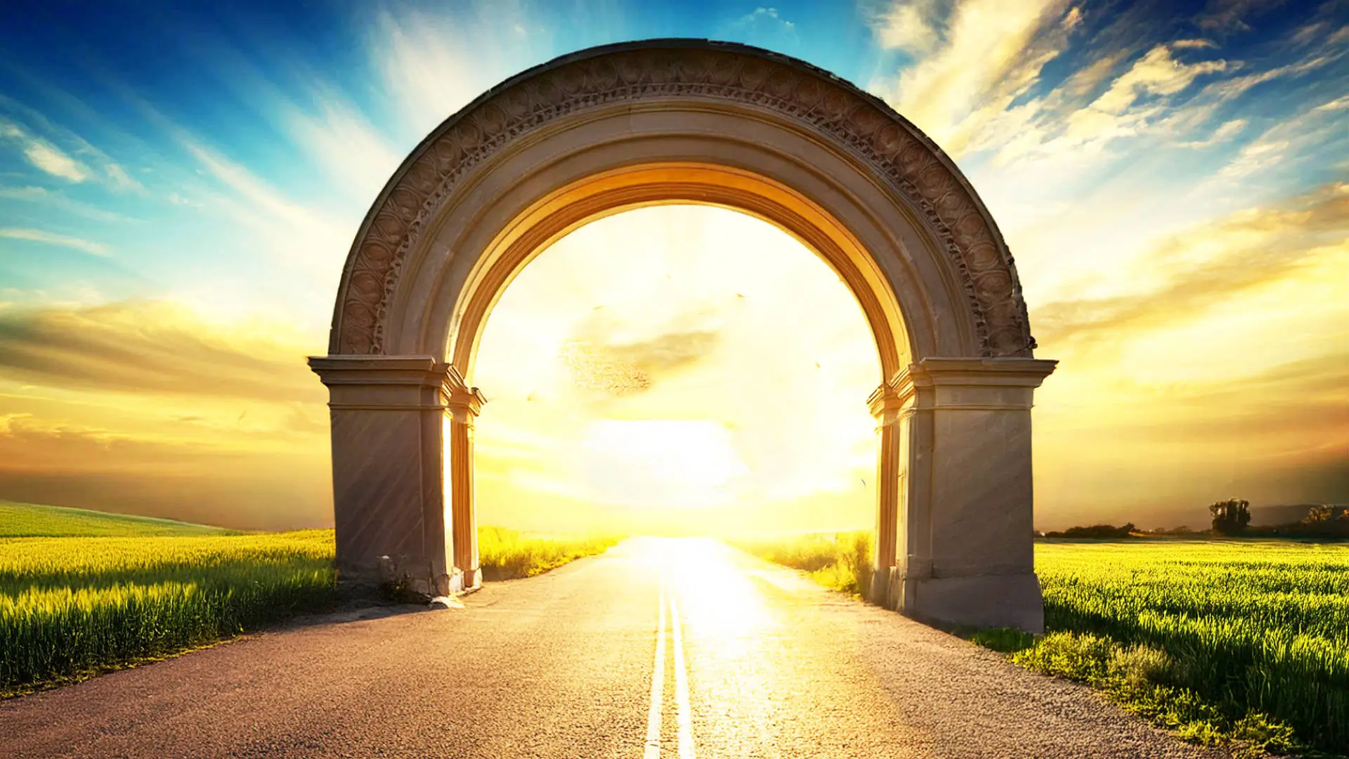arc with sunny background
