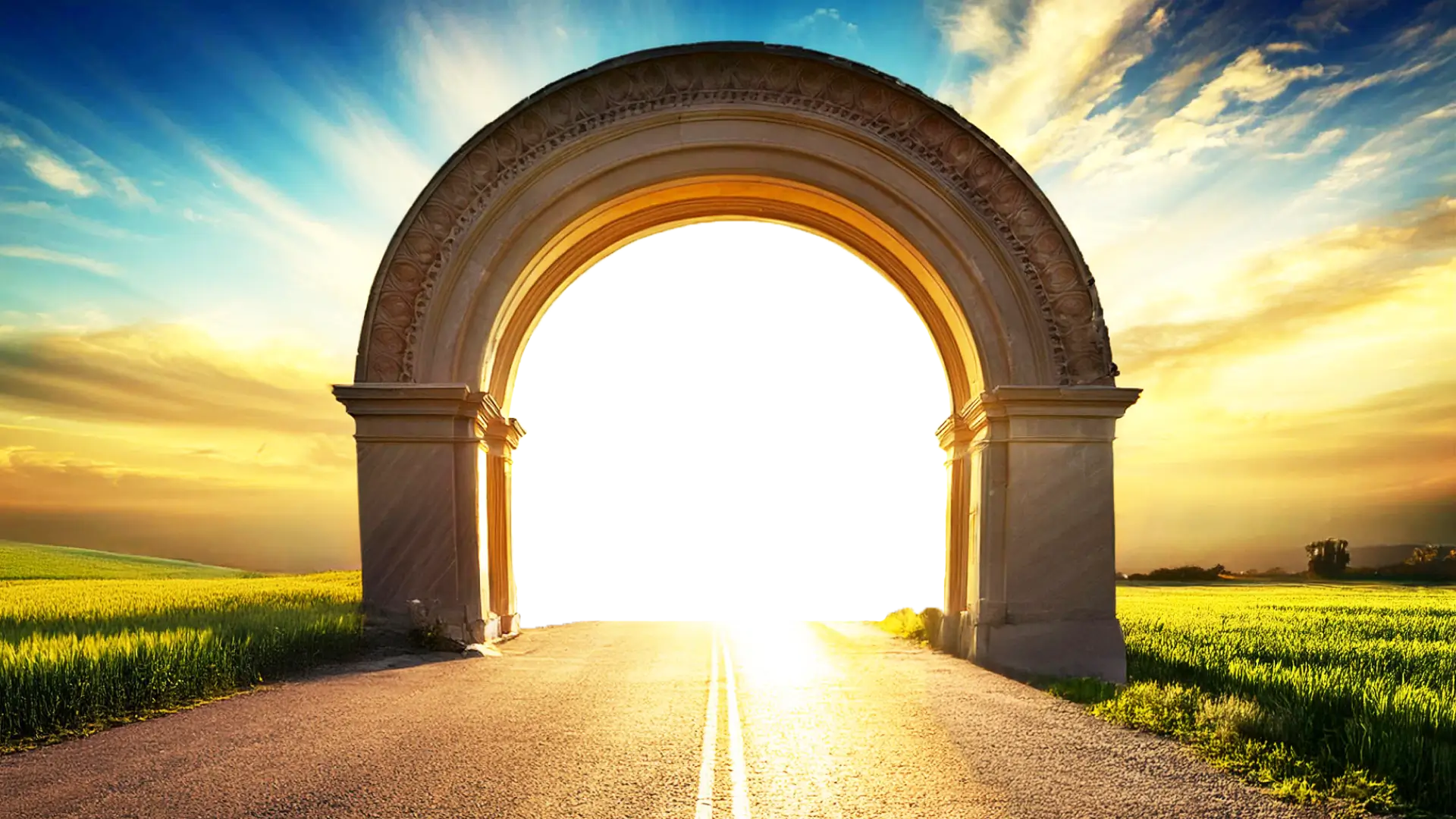 arc with sunny background