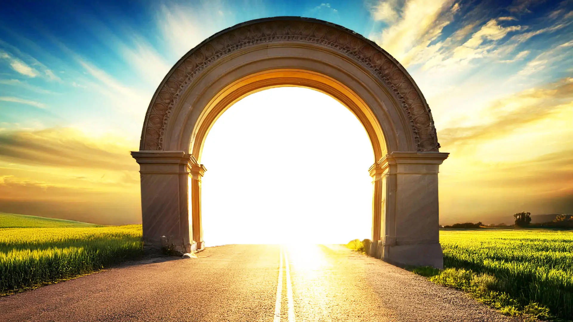 arc with sunny background